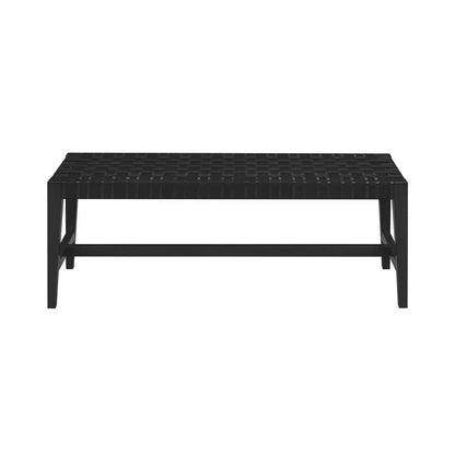 Atlas Lighting Causeway 48in Bench | Transitional Ebony Wood and Black Fabric Webbing | Entryway & Mudroom Seating | Model SE11010-01