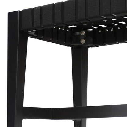 Atlas Lighting Causeway 48in Bench | Transitional Ebony Wood and Black Fabric Webbing | Entryway & Mudroom Seating | Model SE11010-01