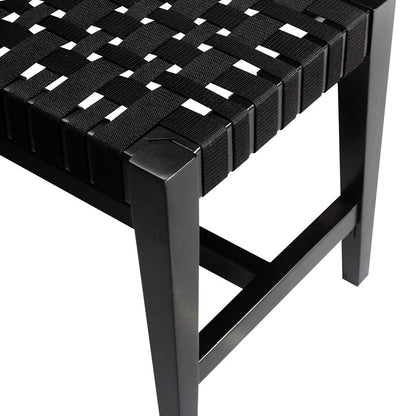 Atlas Lighting Causeway 48in Bench | Transitional Ebony Wood and Black Fabric Webbing | Entryway & Mudroom Seating | Model SE11010-01