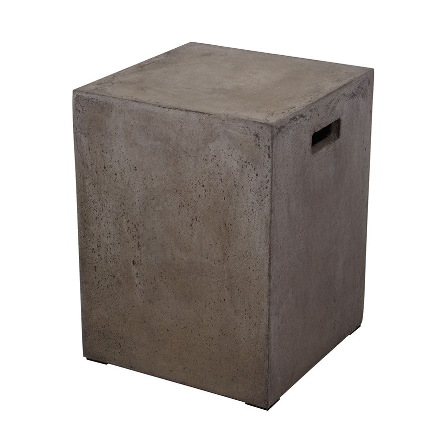 Atlas Lighting Cubo 13.75in Accent Stool | Minimalist Polished Concrete | Indoor & Outdoor Seating | 13.75 x 13.75 x 18 in | Model SE11015-01