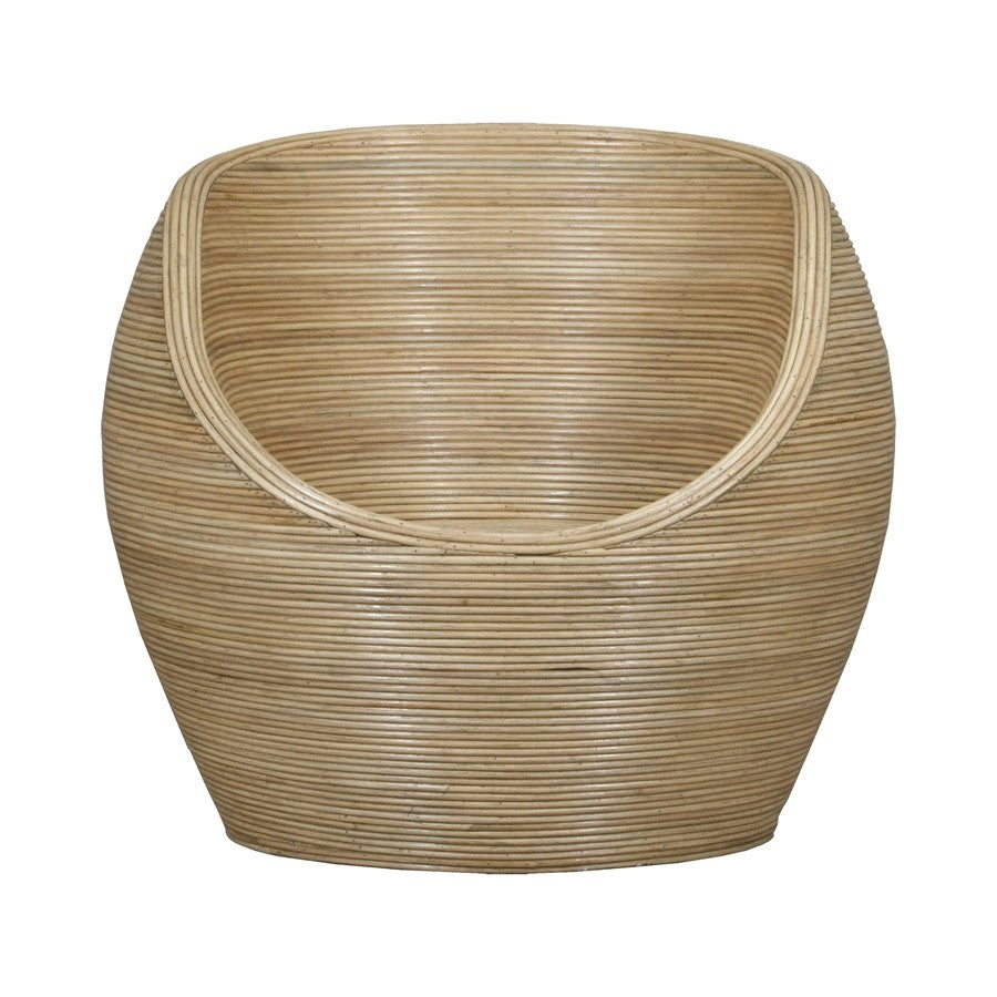 Atlas Lighting Gentong Chair | Natural Rattan Cane Transitional | Living Room & Reading Nook Accent | 30.75 x 30.5 x 29.75 in | Model SE11021-01
