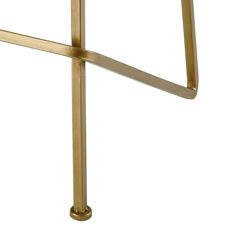 Atlas Lighting Hyperion Bar Stool | Gold Metal & Clear Acrylic Modern | Kitchen Island & Bar Seating | 16 x 17.25 x 33.25 in | Model SE11025-01