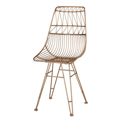 Atlas Lighting Jette Chair | Rose Gold Woven Metal Midcentury | Dining Room & Living Room Accent | 19 x 17 x 38 in | Model SE11028-01