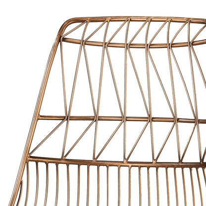 Atlas Lighting Jette Chair | Rose Gold Woven Metal Midcentury | Dining Room & Living Room Accent | 19 x 17 x 38 in | Model SE11028-01