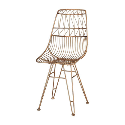 Atlas Lighting Jette Chair | Rose Gold Woven Metal Midcentury | Dining Room & Living Room Accent | 19 x 17 x 38 in | Model SE11028-01