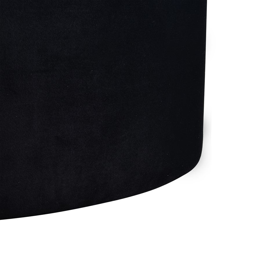 Atlas Lighting Linder 24in Storage Ottoman | Black Fabric & Brass Band | Modern Living Room | 24 x 24 x 17 in | Model SE11037-01