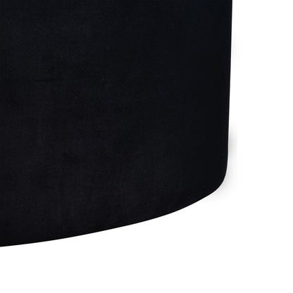 Atlas Lighting Linder 24in Storage Ottoman | Black Fabric & Brass Band | Modern Living Room | 24 x 24 x 17 in | Model SE11037-01