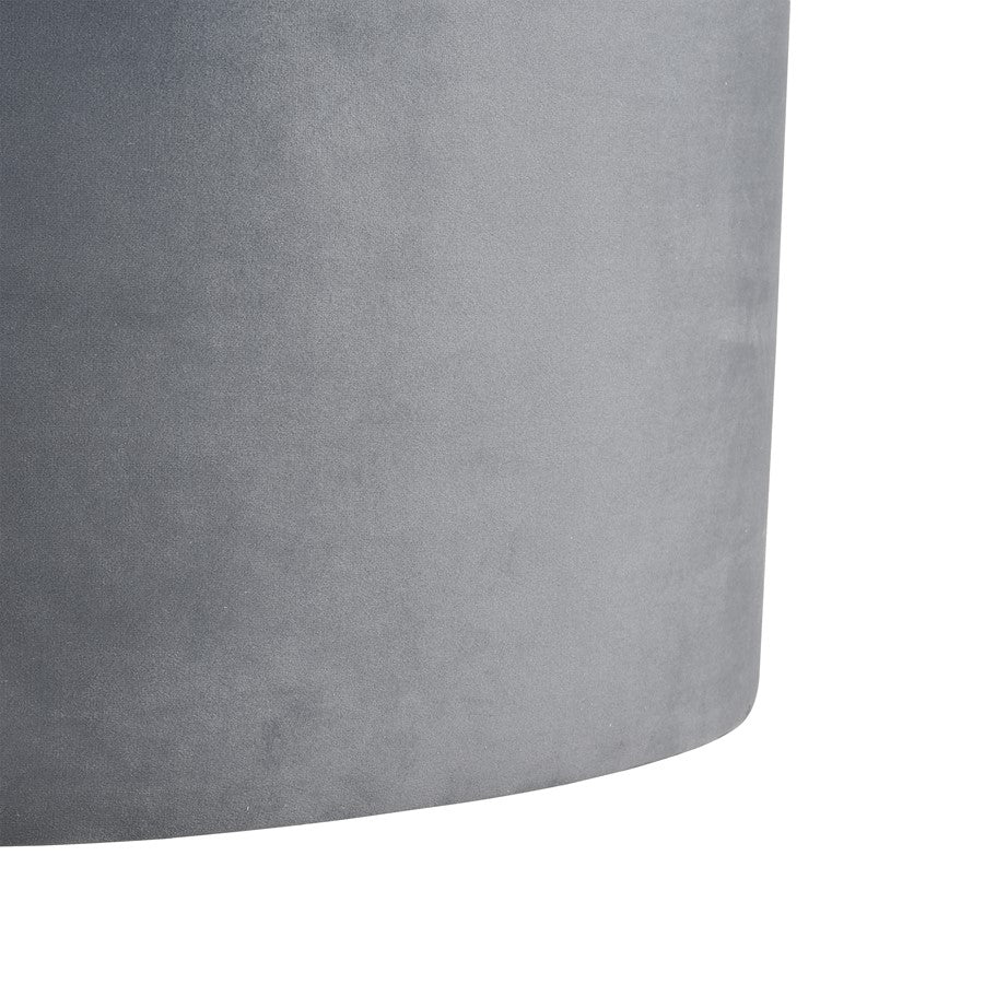 Atlas Lighting Linder 24in Storage Ottoman | Charcoal Fabric & Brass Band | Modern Living Room | 24 x 24 x 17 in | Model SE11037-02