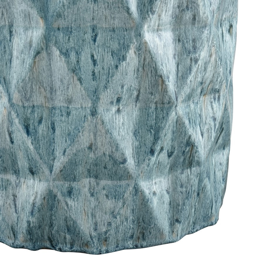 Atlas Lighting Olmedo 13in Stool | Transitional Seaglass Glazed Earthenware | Patio & Accent Seating | 13 x 13 x 18 in | Model SE11041-01