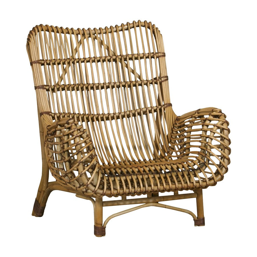 Atlas Lighting Osca 35in Chair | Transitional Natural Rattan | Living Room & Bedroom Seating | 34.75 x 34.25 x 39.5 in | Model SE11045-01