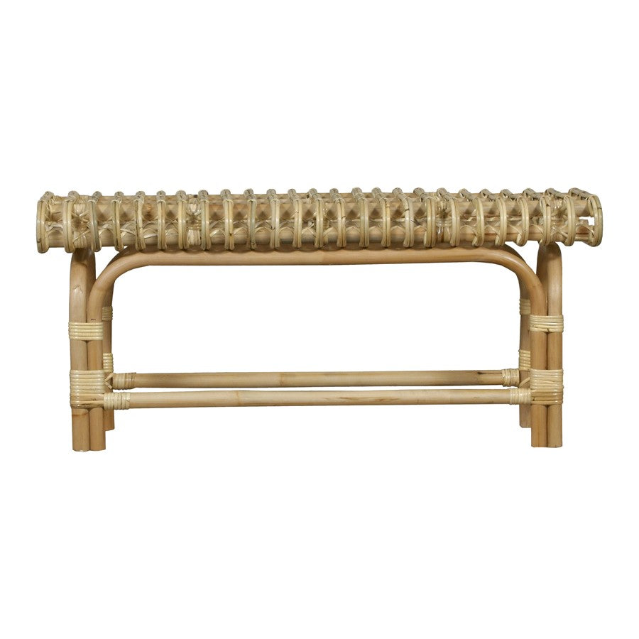 Atlas Lighting Rendra Bench | Natural Rattan Transitional | Living Room & Hallway Seating | 39.5 x 15.75 x 19.25 in | Model SE11049-01