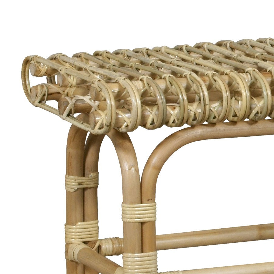 Atlas Lighting Rendra Bench | Natural Rattan Transitional | Living Room & Hallway Seating | 39.5 x 15.75 x 19.25 in | Model SE11049-01