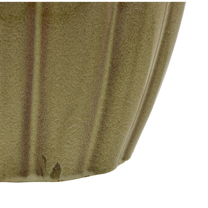 Atlas Lighting Roker Accent Stool | Green Reactive Earthenware | Organic Decor & Light Seating | 14.5 x 14.5 x 18 in | Model SE11054-01