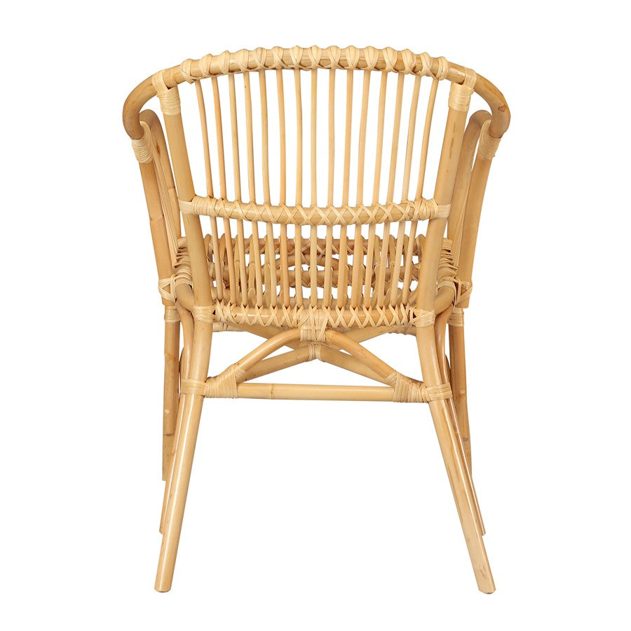 Atlas Lighting Tika 23in Wide Rattan Arm Chair | Natural Wood and Rattan | Living Room & Reading Nook Seating | 23 x 25 x 34 in | Model SE11060-01