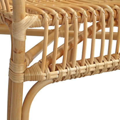 Atlas Lighting Tika 23in Wide Rattan Arm Chair | Natural Wood and Rattan | Living Room & Reading Nook Seating | 23 x 25 x 34 in | Model SE11060-01