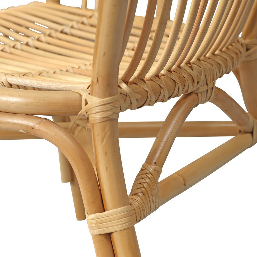 Atlas Lighting Tika 23in Wide Rattan Arm Chair | Natural Wood and Rattan | Living Room & Reading Nook Seating | 23 x 25 x 34 in | Model SE11060-01