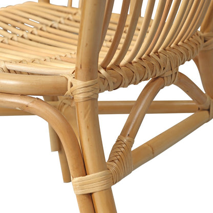 Atlas Lighting Tika 23in Wide Rattan Arm Chair | Natural Wood and Rattan | Living Room & Reading Nook Seating | 23 x 25 x 34 in | Model SE11060-01