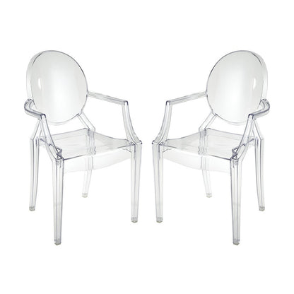 Atlas Lighting Vanish 22in Wide Clear Acrylic Armchair Set of 2 | Modern Contemporary | Dining Room & Living Room Seating | Model SE11061-01S
