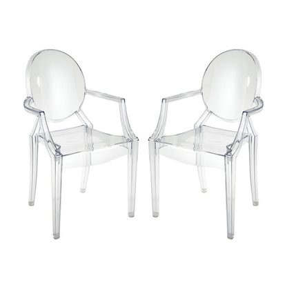 Atlas Lighting Vanish 22in Wide Clear Acrylic Armchair Set of 2 | Modern Contemporary | Dining Room & Living Room Seating | Model SE11061-01S