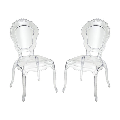 Atlas Lighting Vie En Rose 22in Wide Clear Acrylic Armchair Set of 2 | Modern Contemporary | Dining Room & Living Room Seating | Model SE11062-01S