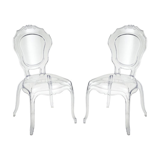 Atlas Lighting Vie En Rose 22in Wide Clear Acrylic Armchair Set of 2 | Modern Contemporary | Dining Room & Living Room Seating | Model SE11062-01S