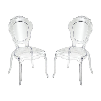 Atlas Lighting Vie En Rose 22in Wide Clear Acrylic Armchair Set of 2 | Modern Contemporary | Dining Room & Living Room Seating | Model SE11062-01S