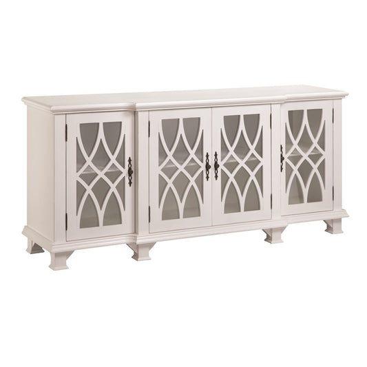Atlas Lighting Anastasia 72in 4-Door Sideboard | Antique White Wood Transitional | Living Room & Dining Room Storage | Model ST11001-01