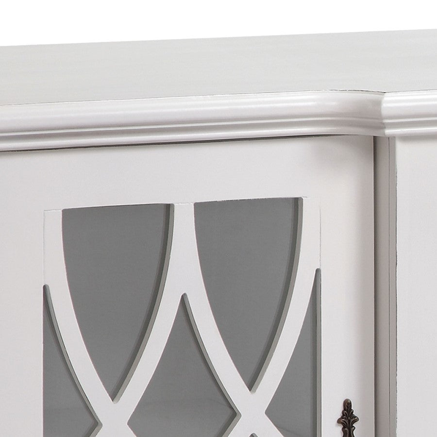 Atlas Lighting Anastasia 72in 4-Door Sideboard | Antique White Wood Transitional | Living Room & Dining Room Storage | Model ST11001-01