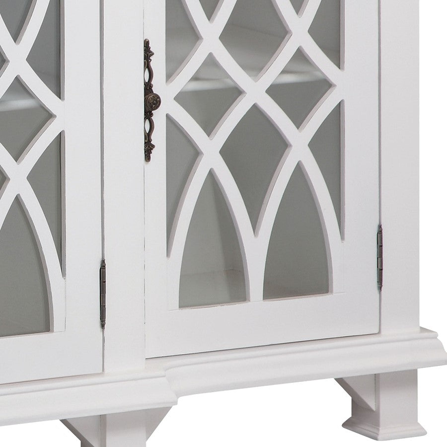 Atlas Lighting Anastasia 72in 4-Door Sideboard | Antique White Wood Transitional | Living Room & Dining Room Storage | Model ST11001-01
