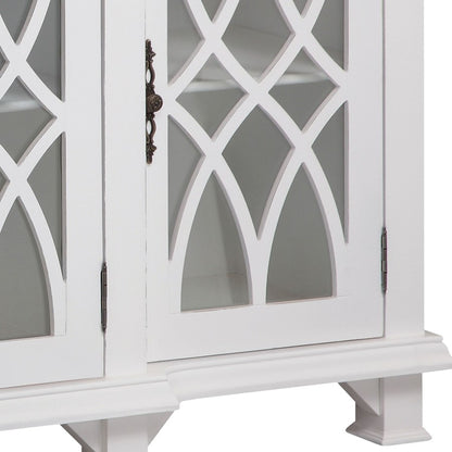 Atlas Lighting Anastasia 72in 4-Door Sideboard | Antique White Wood Transitional | Living Room & Dining Room Storage | Model ST11001-01