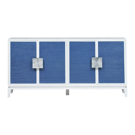 Atlas Lighting Asanso 72in 4-Door Credenza | White Wood Composite Modern | Living Room & Dining Room Storage | 72 x 16 x 36 in | Model ST11004-01
