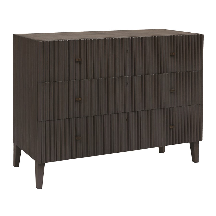 Atlas Lighting Bolt 3-Drawer Chest | Black Wood Modern Farmhouse | Bedroom & Entryway Storage | 52.75in W x 18in D x 38in H | Model ST11009-01