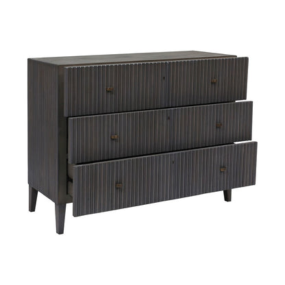Atlas Lighting Bolt 3-Drawer Chest | Black Wood Modern Farmhouse | Bedroom & Entryway Storage | 52.75in W x 18in D x 38in H | Model ST11009-01