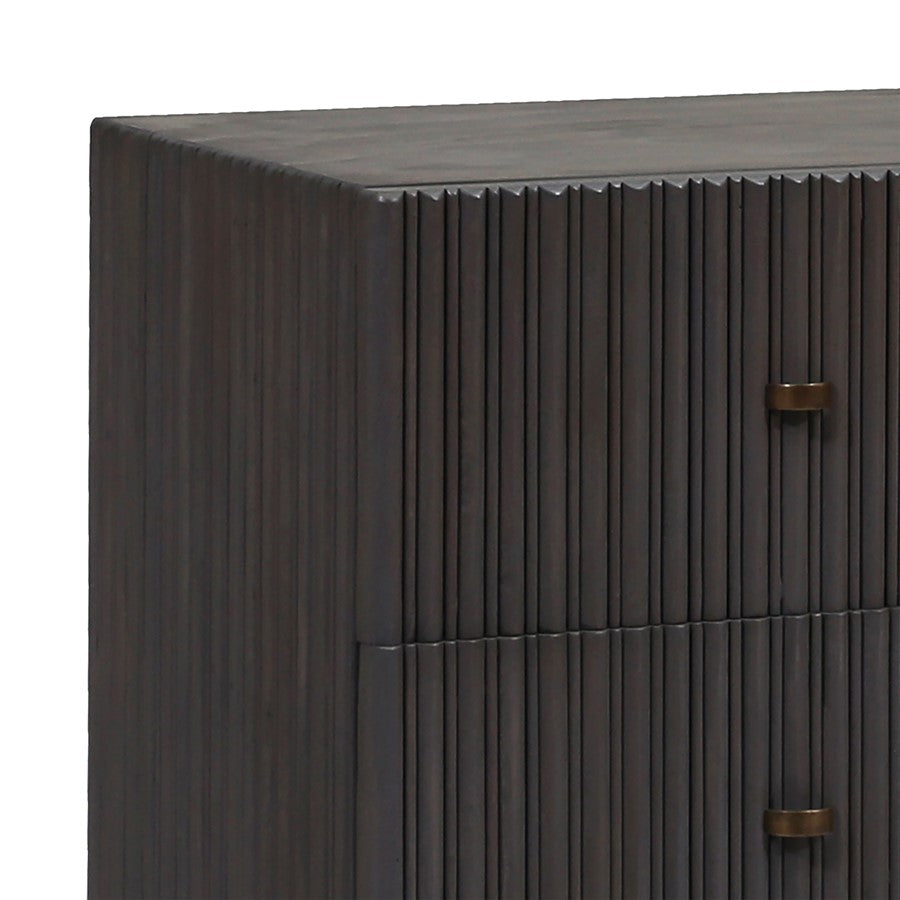 Atlas Lighting Bolt 3-Drawer Chest | Black Wood Modern Farmhouse | Bedroom & Entryway Storage | 52.75in W x 18in D x 38in H | Model ST11009-01