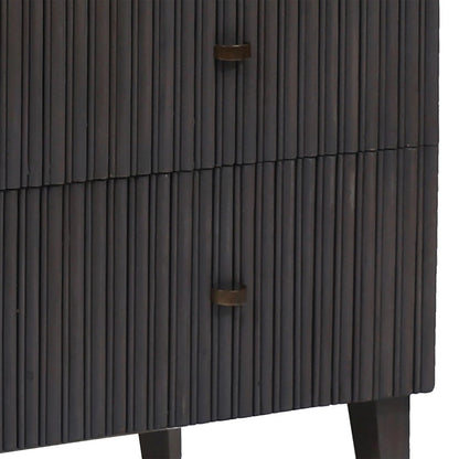 Atlas Lighting Bolt 3-Drawer Chest | Black Wood Modern Farmhouse | Bedroom & Entryway Storage | 52.75in W x 18in D x 38in H | Model ST11009-01
