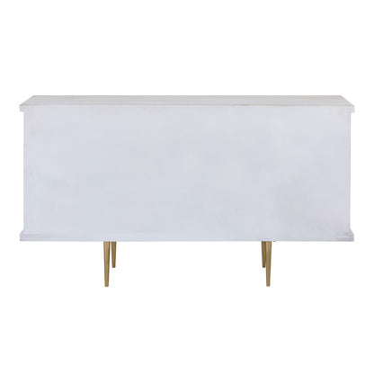 Atlas Lighting Brendle 4-Door Credenza | Whitewash Wood & Brass Modern | Living Room & Dining Room Storage | Model ST11012-01