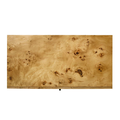Atlas Lighting Bromo Chest Large | Natural Burl Wood & Black Modern | Bedroom & Living Room Storage | 36in W x 18in D x 34in H | Model ST11013-01