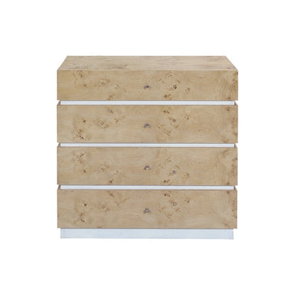 Atlas Lighting Bromo Chest Large | Bleached Burl Wood & White Modern | Bedroom & Living Room Storage | 36in W x 18in D x 34in H | Model ST11013-02