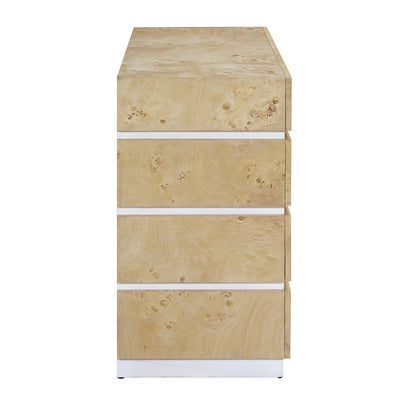 Atlas Lighting Bromo Chest Large | Bleached Burl Wood & White Modern | Bedroom & Living Room Storage | 36in W x 18in D x 34in H | Model ST11013-02