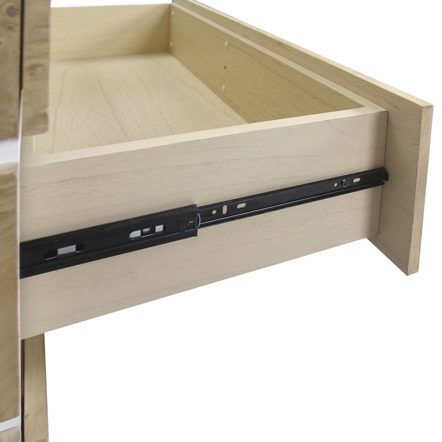 Atlas Lighting Bromo Chest Large | Bleached Burl Wood & White Modern | Bedroom & Living Room Storage | 36in W x 18in D x 34in H | Model ST11013-02