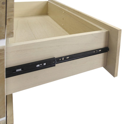 Atlas Lighting Bromo Chest Large | Bleached Burl Wood & White Modern | Bedroom & Living Room Storage | 36in W x 18in D x 34in H | Model ST11013-02