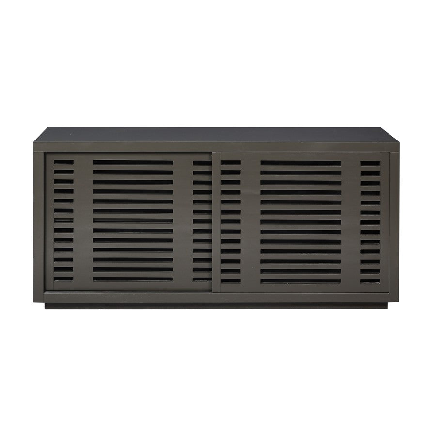 Atlas Lighting Calamar 66in Wood Credenza | Urban Bronze Slatted Doors | Living Room & Dining Room Storage | 66 x 18 x 32 in | Model ST11014-03