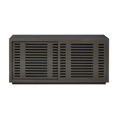 Atlas Lighting Calamar 66in Wood Credenza | Urban Bronze Slatted Doors | Living Room & Dining Room Storage | 66 x 18 x 32 in | Model ST11014-03