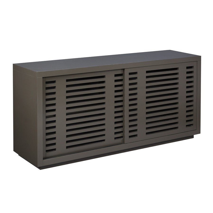 Atlas Lighting Calamar 66in Wood Credenza | Urban Bronze Slatted Doors | Living Room & Dining Room Storage | 66 x 18 x 32 in | Model ST11014-03