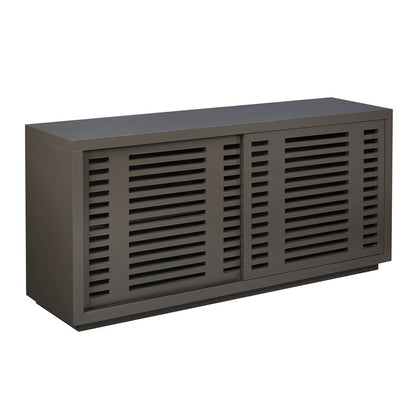 Atlas Lighting Calamar 66in Wood Credenza | Urban Bronze Slatted Doors | Living Room & Dining Room Storage | 66 x 18 x 32 in | Model ST11014-03