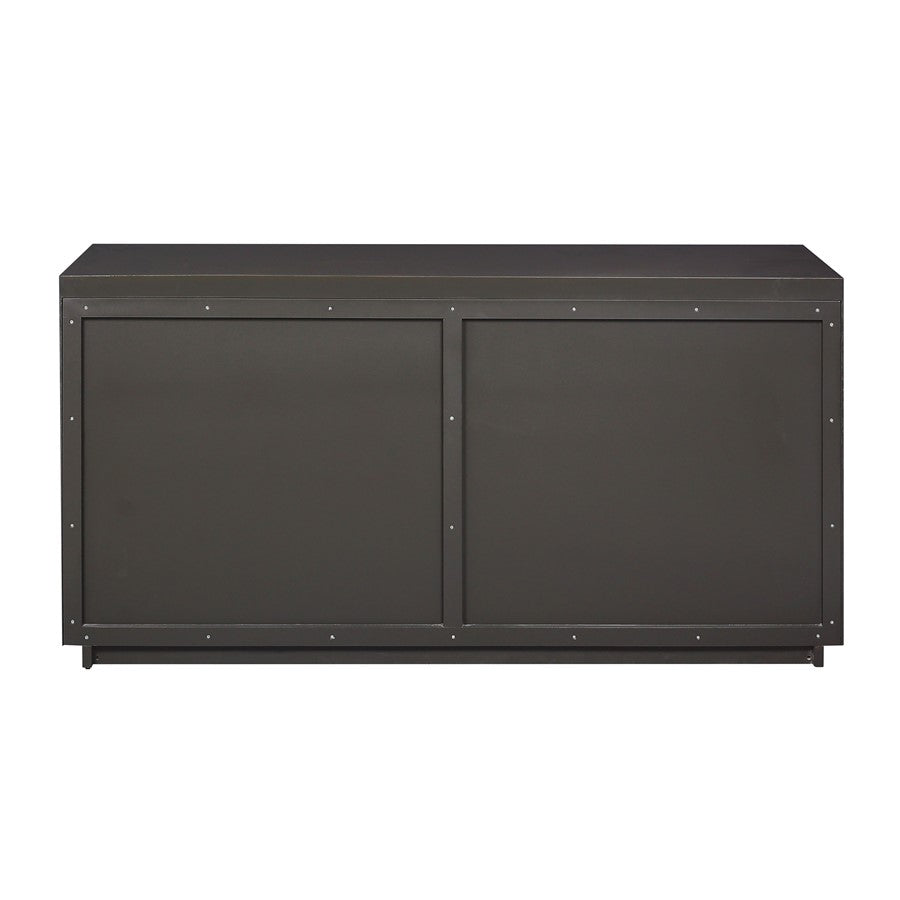 Atlas Lighting Calamar 66in Wood Credenza | Urban Bronze Slatted Doors | Living Room & Dining Room Storage | 66 x 18 x 32 in | Model ST11014-03