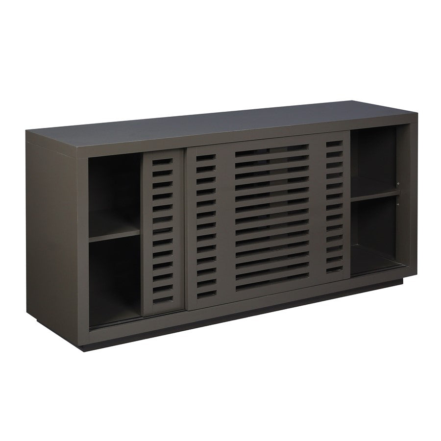 Atlas Lighting Calamar 66in Wood Credenza | Urban Bronze Slatted Doors | Living Room & Dining Room Storage | 66 x 18 x 32 in | Model ST11014-03