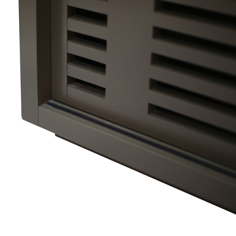 Atlas Lighting Calamar 66in Wood Credenza | Urban Bronze Slatted Doors | Living Room & Dining Room Storage | 66 x 18 x 32 in | Model ST11014-03