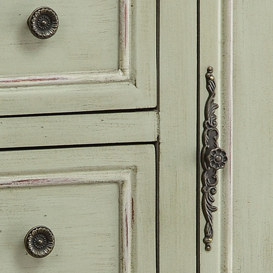 Atlas Lighting Chesapeake 24in Wood Cabinet | Antique Green with Dark Bronze Hardware | Entryway & Living Room Storage | Model ST11016-01