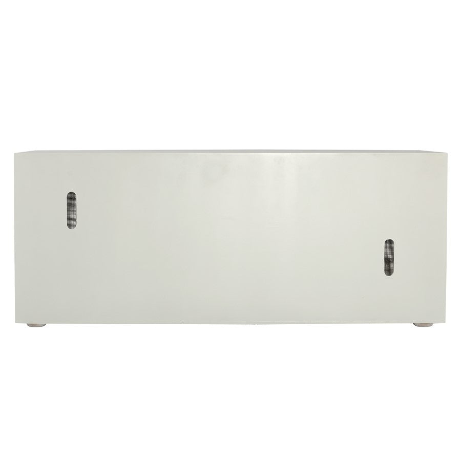 Atlas Lighting Clearwater 68in Wood Credenza | Shoji White with Rattan Panels | Dining Room & Living Room Storage | 68 x 18 x 28 in | Model ST11017-01